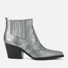Sam Edelman Women's Winona Distressed Metallic Leather Western Boots - Anthracite - Image 1