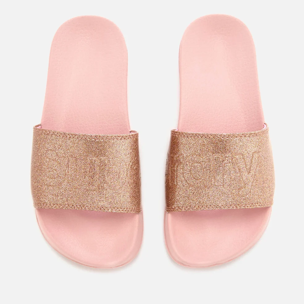 Superdry Women's Superdry Pool Slide Sandals - Blush Pink Glitter Image 1