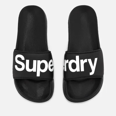 Superdry Men's Pool Slide Sandals - Black/Optic White