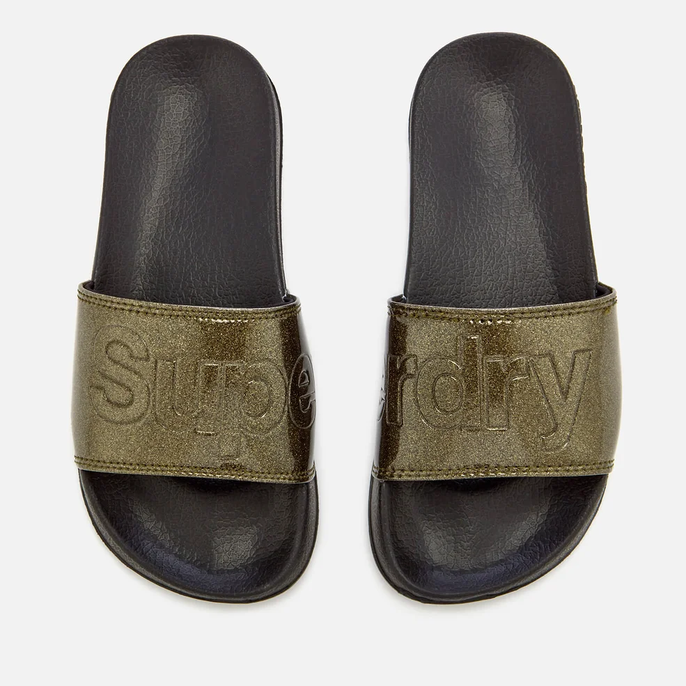 Superdry Women's Superdry Pool Slide Sandals - Black Pewter Glitter Image 1