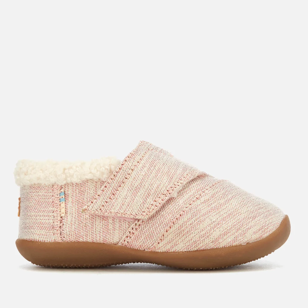 TOMS Toddlers' Metallic Twill Glimmer Slippers - Rose Cloud Image 1