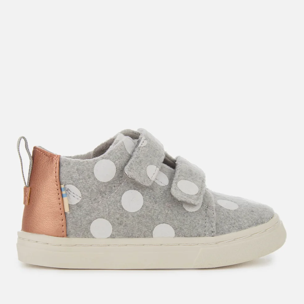 TOMS Toddlers' Lenny Felt Polka Dot Mid Trainers - Drizzle Grey Image 1