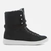 UGG Women's Starlyn Full Grain Leather Fold Over Trainers - Black - Image 1