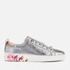 Ted Baker Women's Luoci Crackle Leather Low Top Trainers - Silver - Image 1