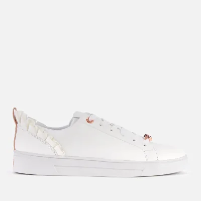 Ted Baker Women's Astrina Leather Frill Low Top Trainers - White