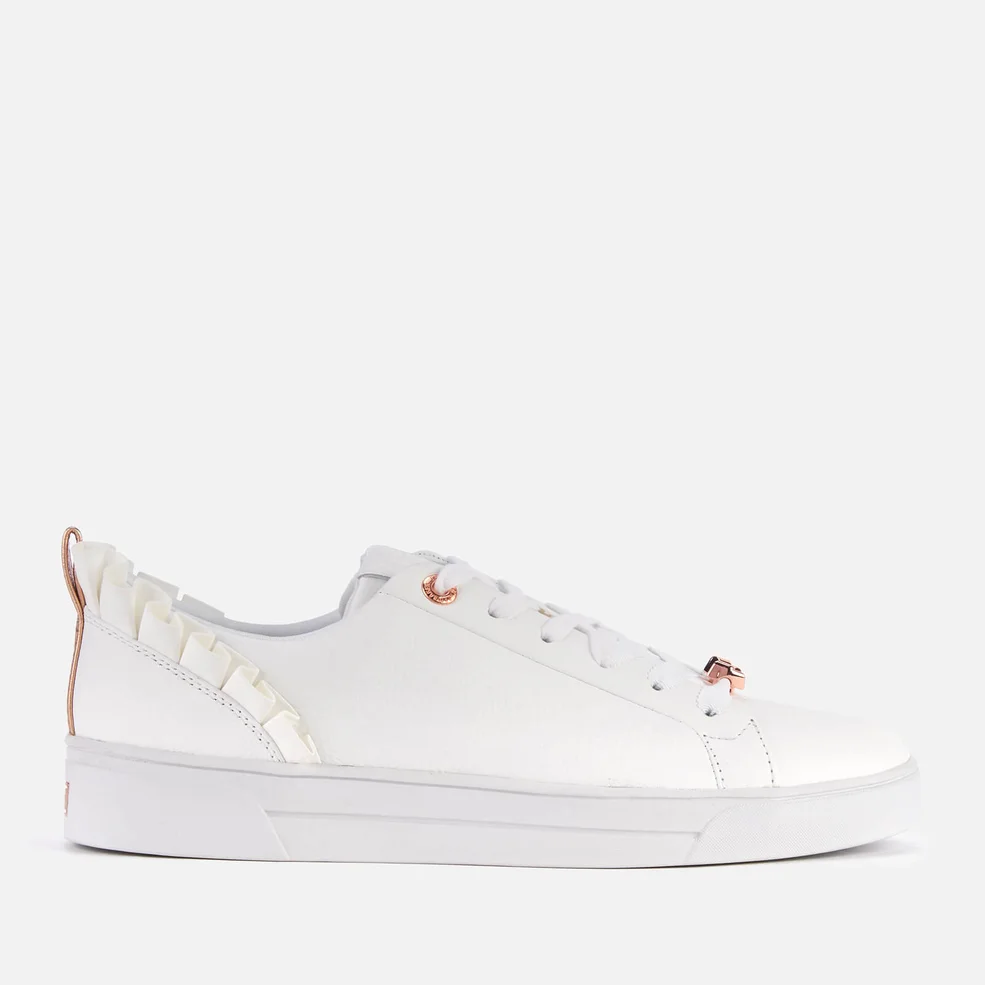 Ted Baker Women's Astrina Leather Frill Low Top Trainers - White Image 1