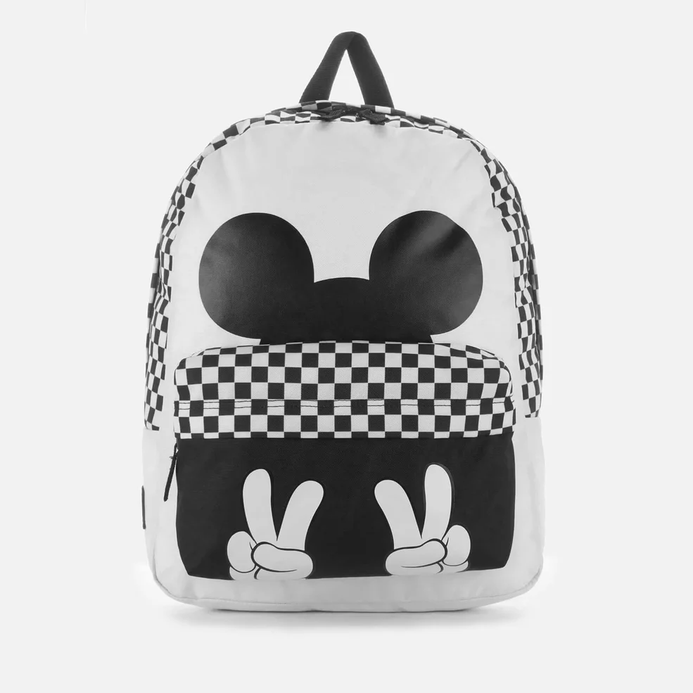 Vans Women's Checkerboard Mickey Realm Backpack - White/Black Image 1