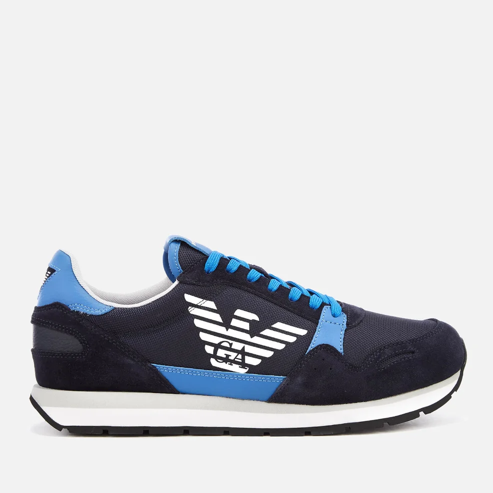 Emporio Armani Men's Zone Runner Style Trainers - Blue/Limoges/Night Image 1