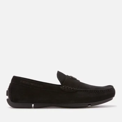Emporio Armani Men's Zinos Suede Driver Shoes - Black