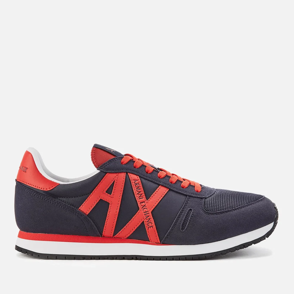 Armani Exchange Men's AX Logo Runner Style Trainers - Navy/Red Image 1