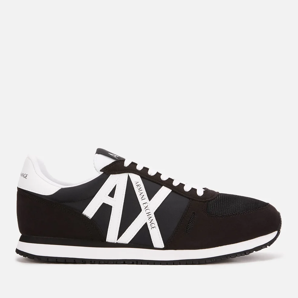 Armani Exchange Men's AX Logo Runner Style Trainers - Black/White Image 1