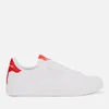 Armani Exchange Women's Canvas Low Top Trainers - White/Red - Image 1