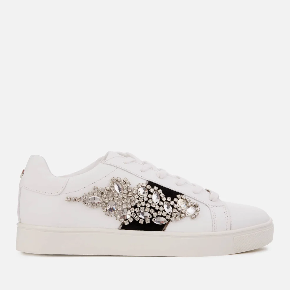 Carvela Women's Lustre3 Leather Low Top Trainers - White Image 1