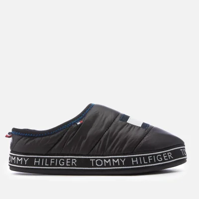 Tommy Hilfiger Men's Flag Patch Down Slippers - Black