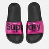 Superdry Women's Pool Slide Sandals - Black/Hot Pink Crackle - Image 1