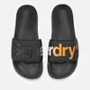 Superdry Men's Pool Slide Sandals - Black/Optic/Hazard Orange - Image 1