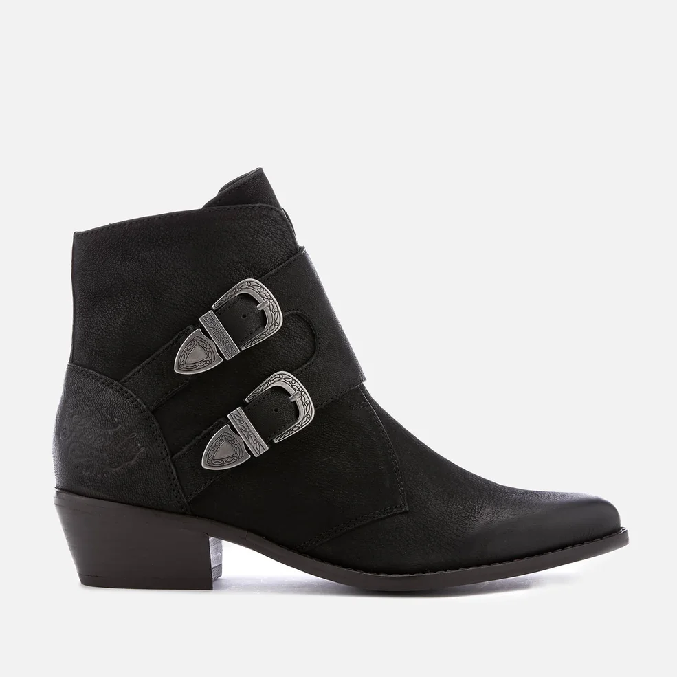 Superdry Women's Rodeo Monk Heeled Ankle Boots - Black Image 1