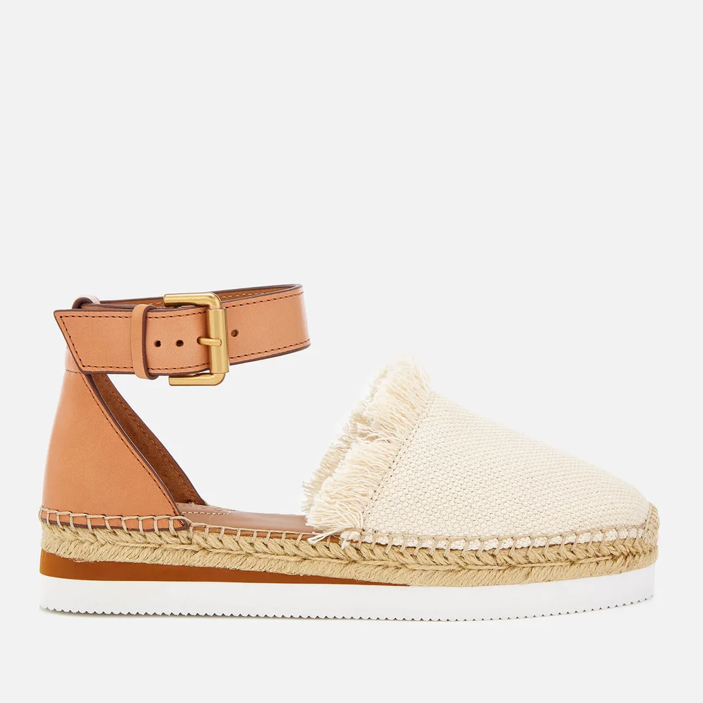 See By Chloé Women's Glyn Canvas Espadrille Flat Sandals - Natural Image 1