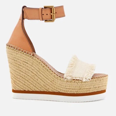See By Chloé Women's Glyn Canvas Espadrille Wedge Sandals - Natural