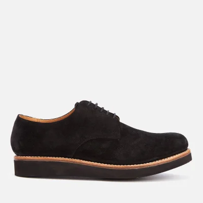 Grenson Men's Curt Suede Derby Shoes - Black