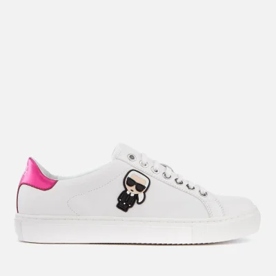 Karl Lagerfeld Women's Kupsole Karl Ikonik Leather Trainers - White/Pink