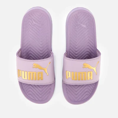 Puma Women's Popcat Slide Sandals - Elderberry/Puma Team Gold