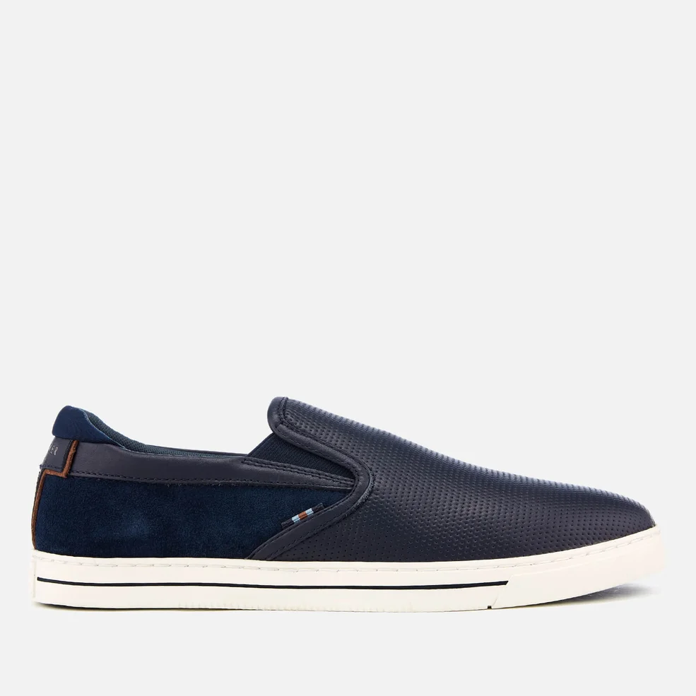 Ted Baker Men's Wlador Leather/Suede Slip-On Trainers - Dark Blue Image 1