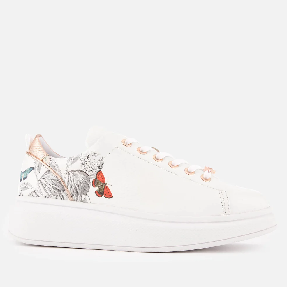 Ted Baker Women's Ailbe 3 Leather Flatform Trainers - White Narnia Image 1