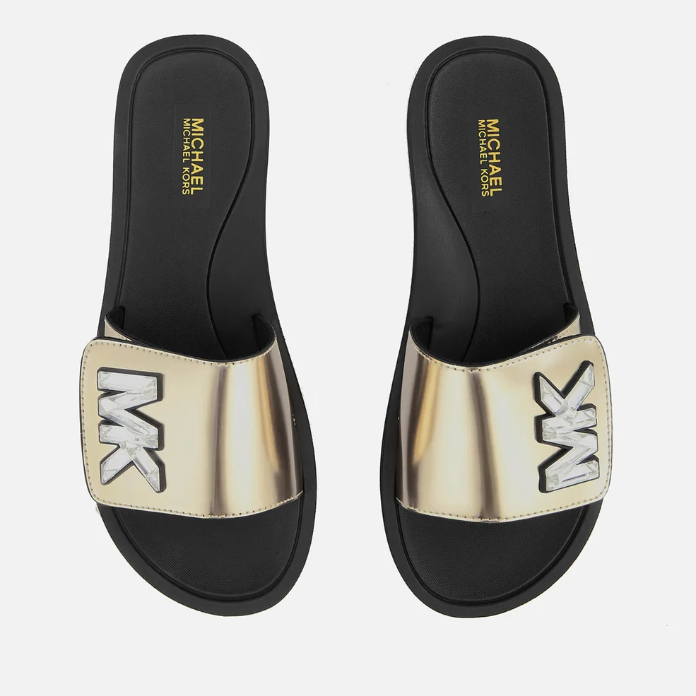 MICHAEL MICHAEL KORS Women's MK Slide Sandals - Pale Gold Image 1