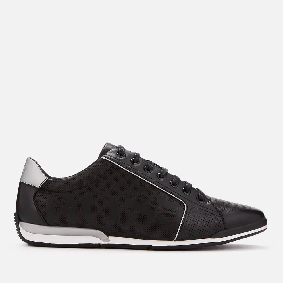 BOSS Men's Saturn Low Profile Leather Trainers - Black Image 1