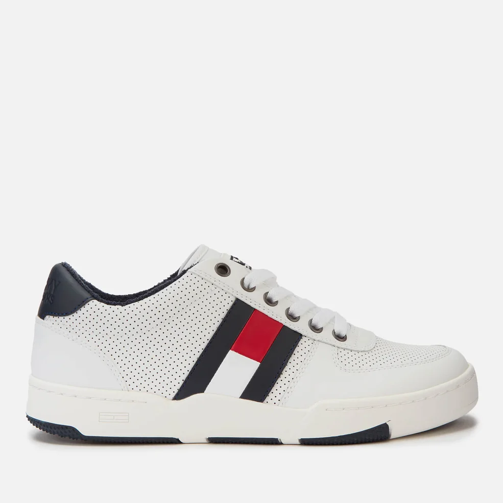 Tommy Jeans Men's Lifestyle Leather Basket Trainers - White Image 1