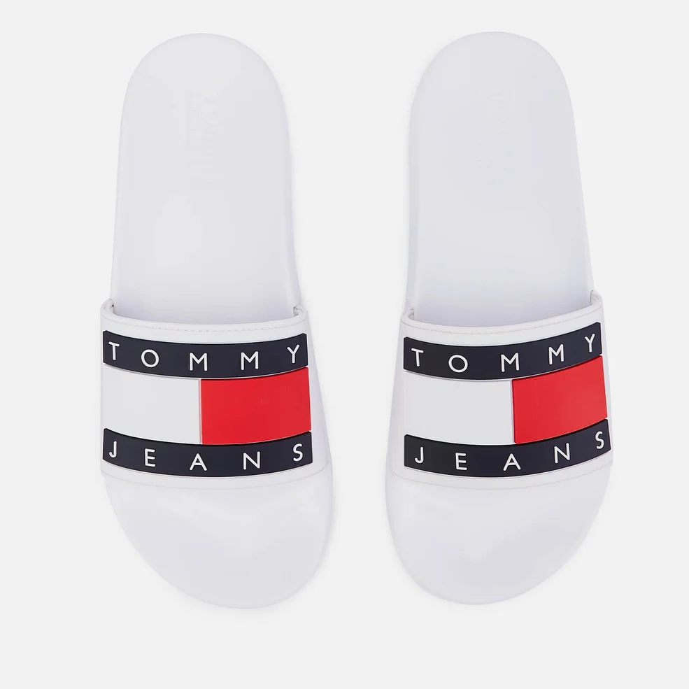 Tommy Jeans Men's Flag Pool Slide Sandals - White Image 1