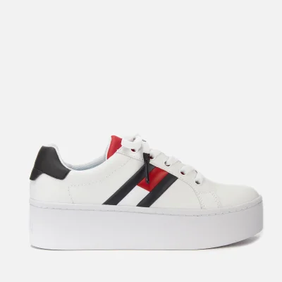 Tommy Jeans Women's Icon Leather Flatform Trainers - Red/White/Blue