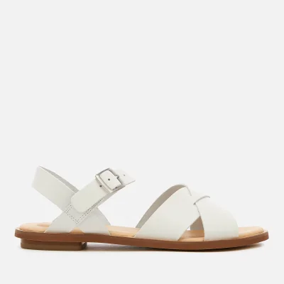 Clarks Women's Willow Gild Leather Sandals - White