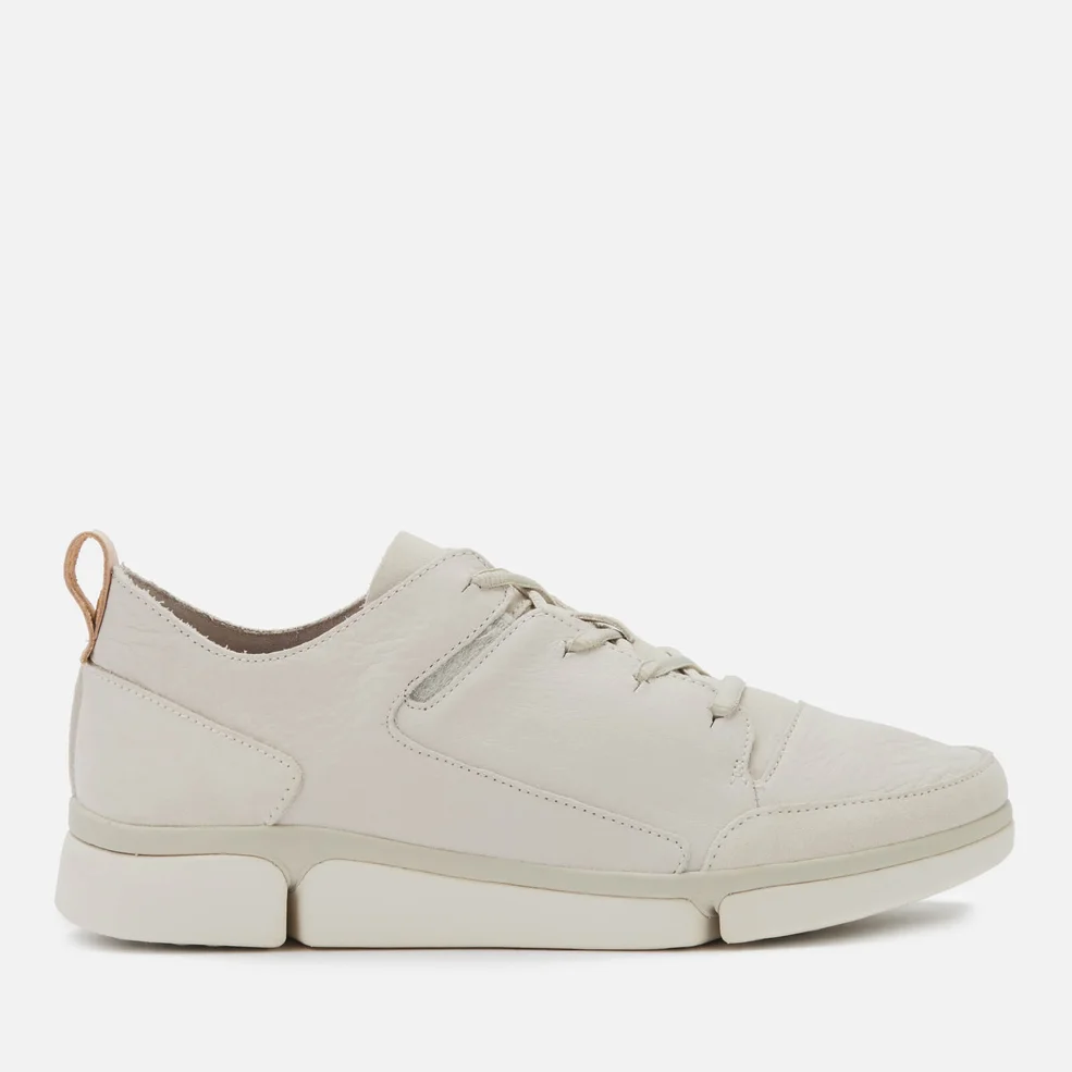 Clarks Men's Triverve Lace Leather Trainers - White Image 1