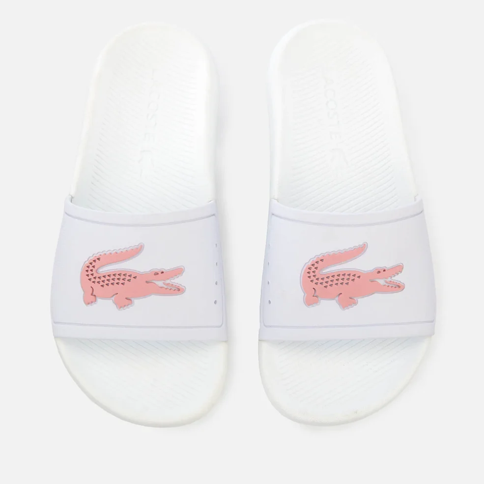 Lacoste Women's Croco Slide 119 3 Sandals - White/Light Pink Image 1
