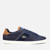 Lacoste Men's Fairlead 119 1 Leather Vulcanised Trainers - Navy/Light Brown - Image 1