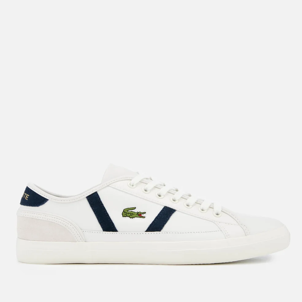 Lacoste Men's Sideline 119 3 Leather Trainers - Off White/Navy Image 1