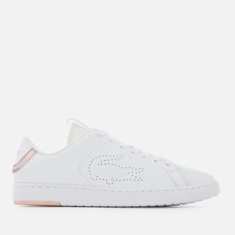 Lacoste Women's Carnaby Evo Light-WT 1193 Leather Trainers - White/Light Pink Image 1