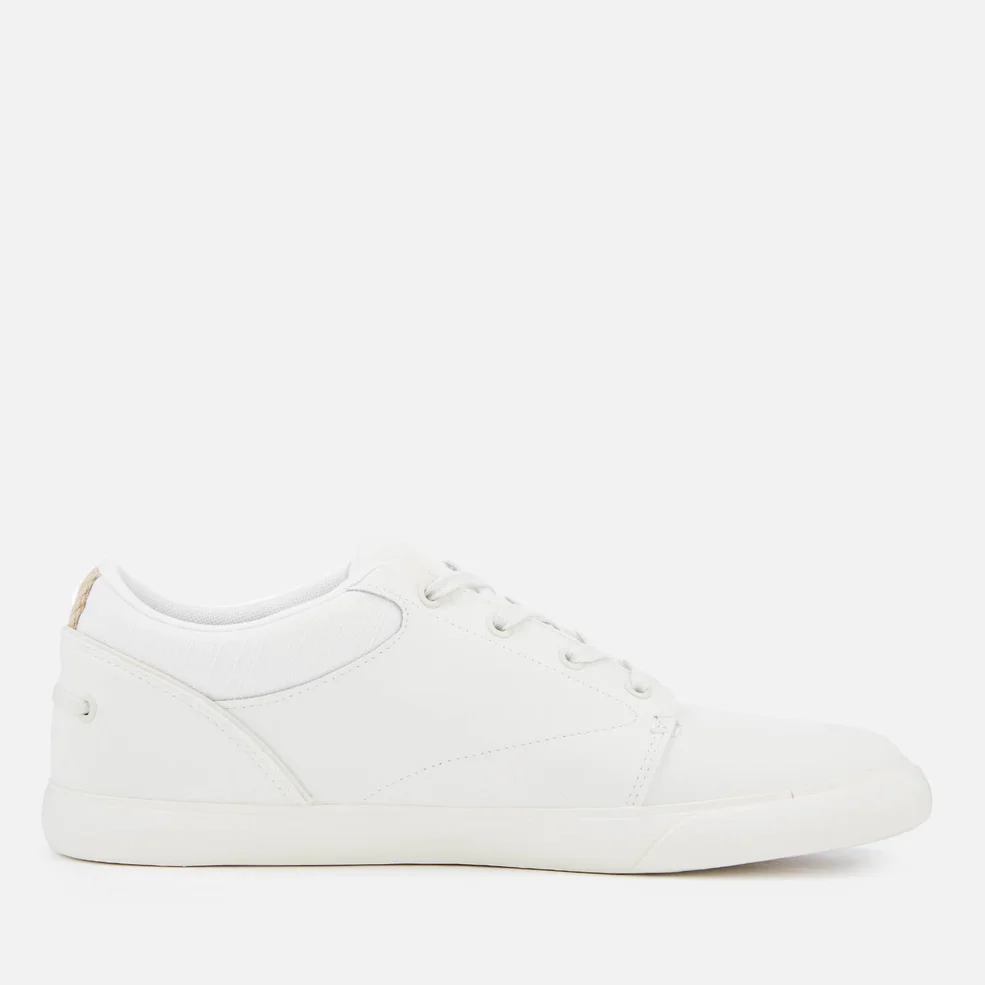 Lacoste Men's Bayliss 119 1 Leather Lace Up Trainers - Off White/Off White Image 1