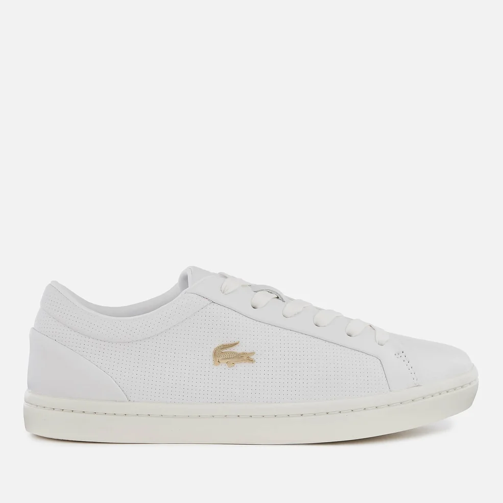 Lacoste Women's Straightset 119 2 Leather Cupsole Trainers - White/Off White Image 1