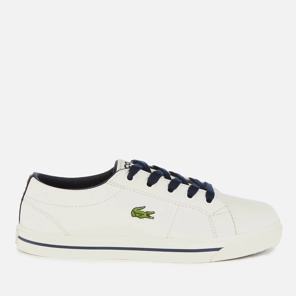 Lacoste Kids' Riberac 119 2 Low Top Trainers - Off White/Navy Image 1