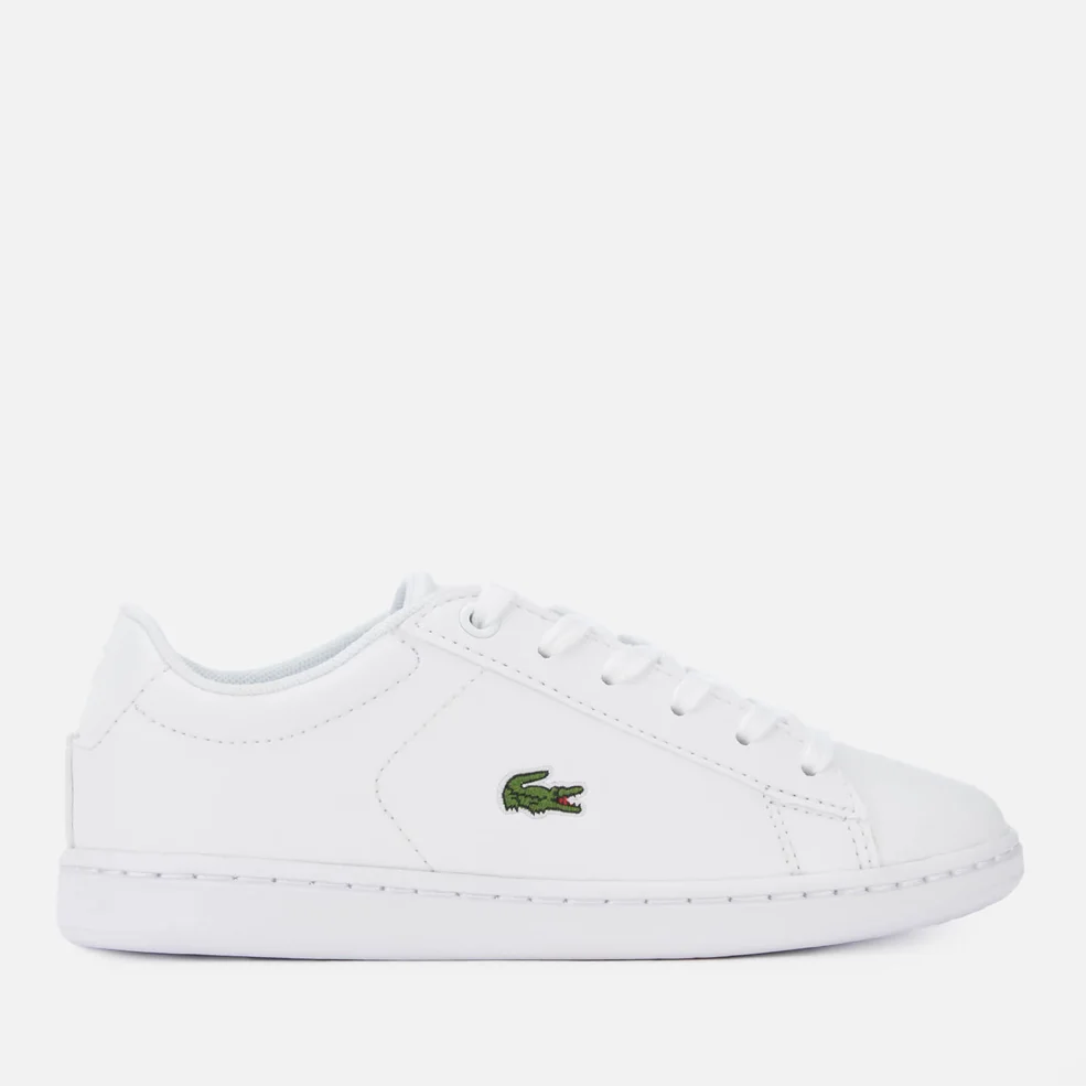 Lacoste Kids' Carnaby Evo 119 7 Low Top Trainers - White/White Image 1