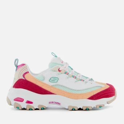 Skechers Women's D'Lites Second Chance Trainers - White/Pink/Green