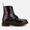 Dr. Martens Women's 1460 Sequin Pascal 8-Eye Boots - Black/Silver - Image 1