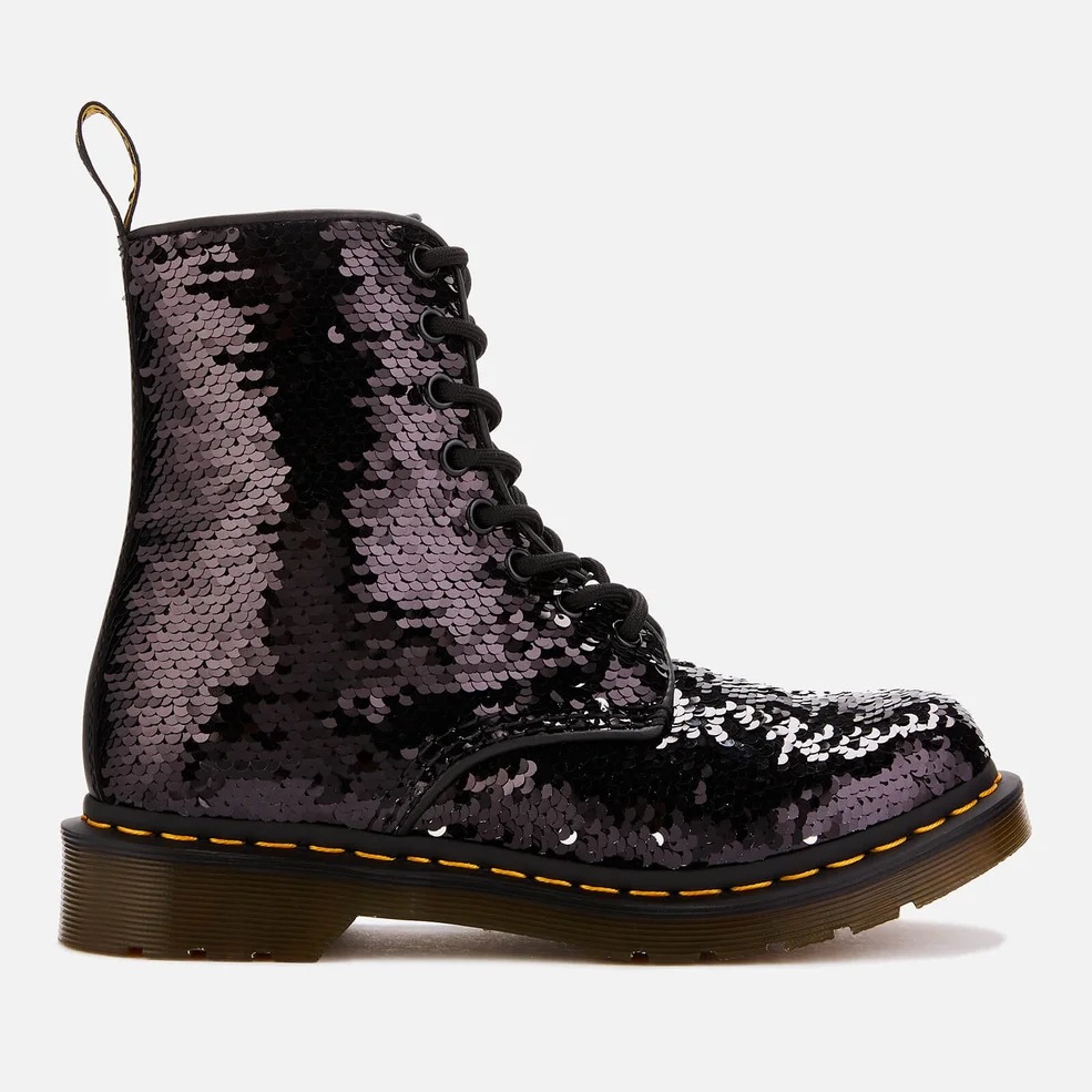 Dr. Martens Women's 1460 Sequin Pascal 8-Eye Boots - Black/Silver Image 1