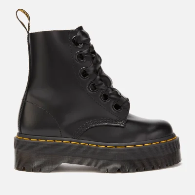 Dr. Martens Women's Molly Buttero Leather 6-Eye Boots - Black
