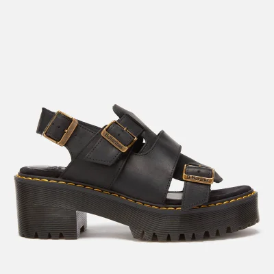 Dr. Martens Women's Ariel Leaather Chunky Heeled Sandals - Black