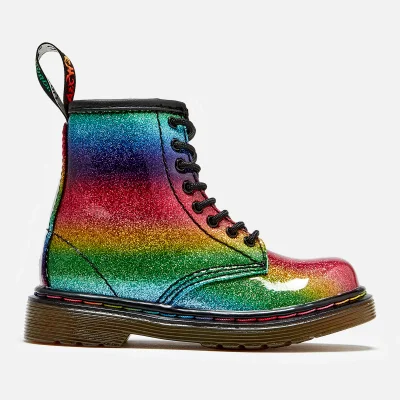 Dr. Martens Toddler's 1460 Ombre Glitter Patent 8-Eye Boots - Rainbow