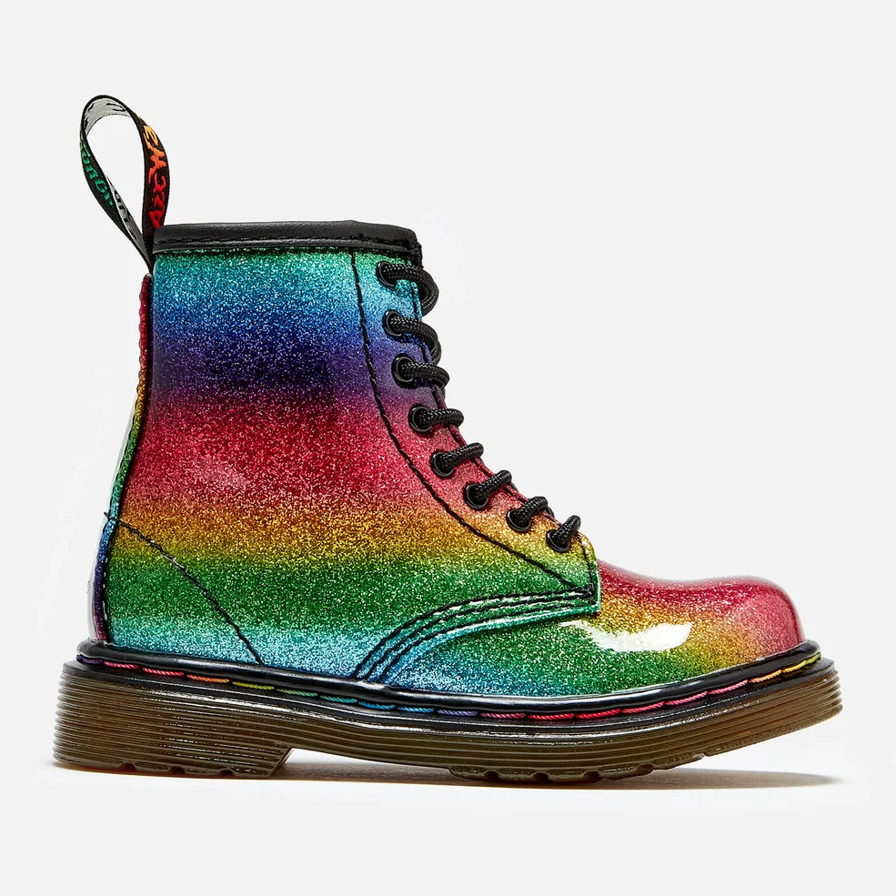 Dr. Martens Toddler's 1460 Ombre Glitter Patent 8-Eye Boots - Rainbow Image 1
